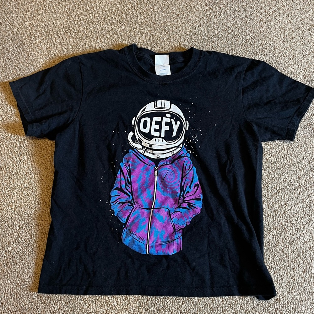 Kids Black T-Shirt with Astronaut Graphic